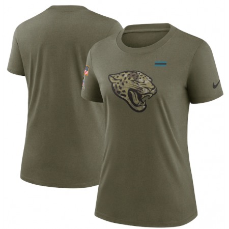 Women's Jacksonville Jaguars Olive 2021 Salute To Service T-Shirt (Run Small)