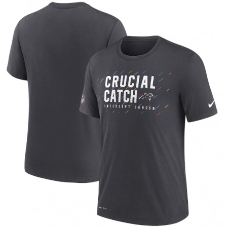 Men's Carolina Panthers Charcoal 2021 Crucial Catch Performance T-Shirt