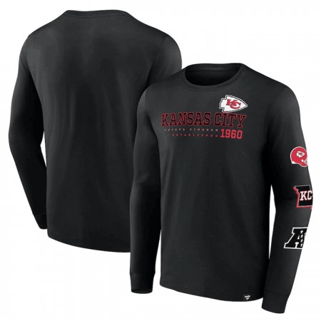 Men's Kansas City Chiefs Black High Whip Pitcher Long Sleeve T-Shirt