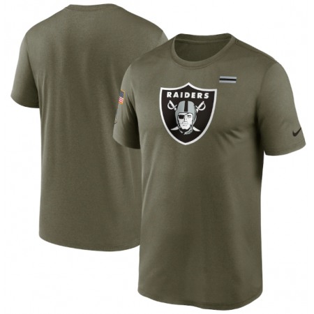 Men's Las Vegas Raiders 2021 Olive Salute To Service Legend Performance T-Shirt