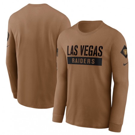 Men's Las Vegas Raiders 2023 Brown Salute To Service Long Sleeve T-Shirt