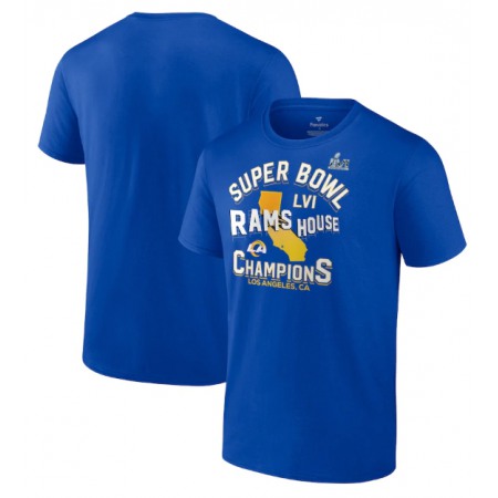 Men's Los Angeles Rams 2022 Royal Super Bowl LVI Champions Hometown Hard Count T-Shirt