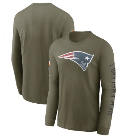 Men's New England Patriots Olive 2022 Salute to Service Long Sleeve T-Shirt