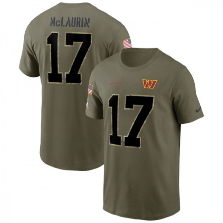 Men's Washington Commanders #17 Terry McLaurin 2022 Olive Salute to Service T-Shirt