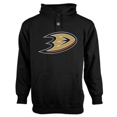 Anaheim Ducks Old Time Hockey Big Logo with Crest Pullover Hoodie Black