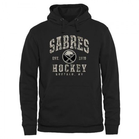 Men's Buffalo Sabres Black Camo Stack Pullover Hoodie