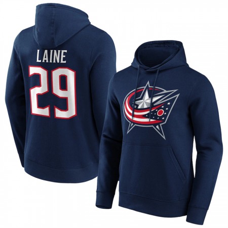 Men's Columbus Blue Jackets #29 Patrik Laine Navy Pullover Hoodie