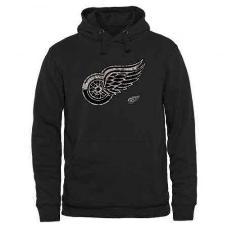 Men's Detroit Red Wings Black Rink Warrior Pullover Hoodie