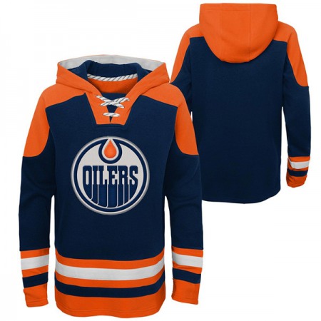 Men's Edmonton Oilers Blank Navy Ageless Must-Have Lace-Up Pullover Hoodie