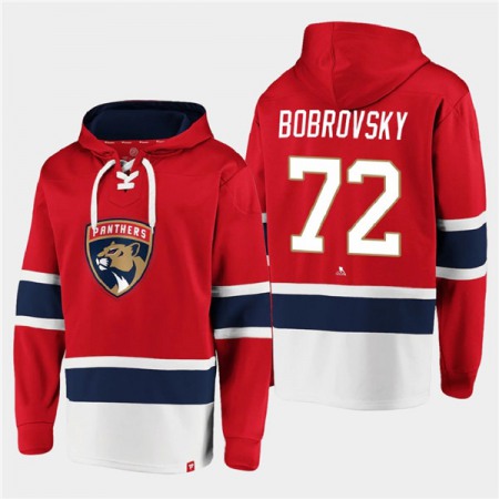 Men's Florida Panthers #72 Sergei Bobrovsky Red Ageless Must-Have Lace-Up Pullover Hoodie