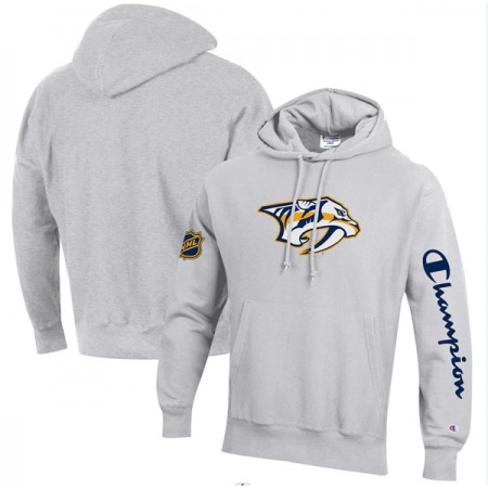 Men's Nashville Predators Champion Heathered Gray Reverse Weave Pullover Hoodie