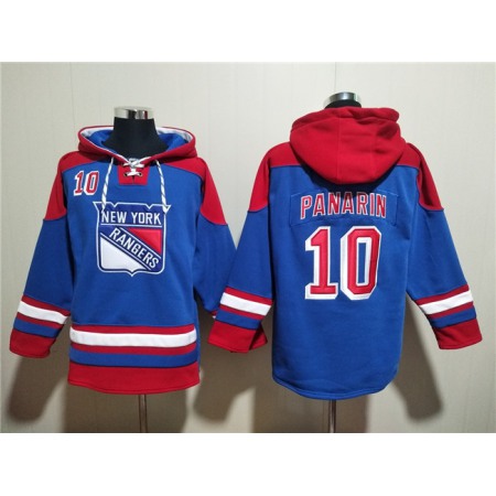 Men's New York Rangers #10 Artemi Panarin Blue Ageless Must-Have Lace-Up Pullover Hoodie