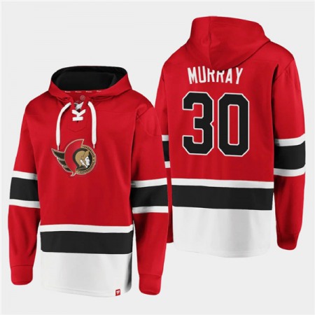 Men's Ottawa Senators #30 Matt Murray Red Ageless Must-Have Lace-Up Pullover Hoodie