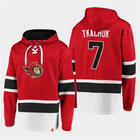 Men's Ottawa Senators #7 Brady Tkachuk Red Ageless Must-Have Lace-Up Pullover Hoodie