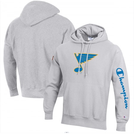 Men's St. Louis Blues Gray Heathered Reverse Weave Pullover Hoodie