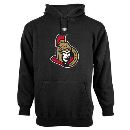 Ottawa Senators Old Time Hockey Big Logo with Crest Pullover Hoodie Black