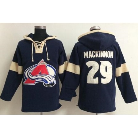 Colorado Avalanche #29 Nathan MacKinnon Blue Pullover NHL Hoodie