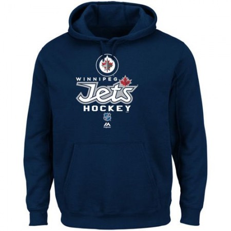 Winnipeg Jets Majestic Critical Victory Pullover Hoodie Sweatshirt Navy Blue