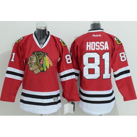 Blackhawks #81 Marian Hossa Stitched Red Youth NHL Jersey