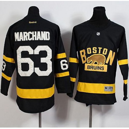 Bruins #63 Brad Marchand Black 2016 Winter Classic Stitched Youth NHL Jersey