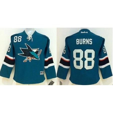 Sharks #88 Brent Burns Green Stitched Youth NHL Jersey