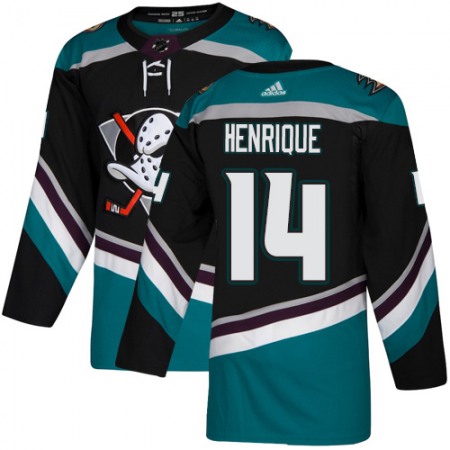 Men's Anaheim Ducks #14 Adam Henrique Black/Teal Stitched NHL Jersey