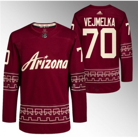 Men's Arizona Coyotes #70 Karel Vejmelka Garnet Alternate Pro Jersey