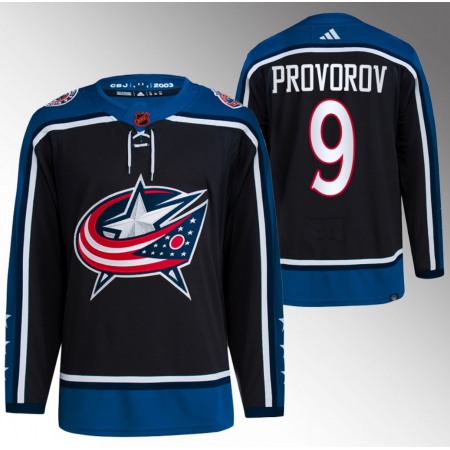 Men's Columbus Blue Jackets #9 Ivan Provorov Black 2022-23 Reverse Retro Stitched Jersey