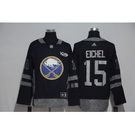 Buffalo Sabres #15 Jack Eichel Black Men's 1917-2017 100th Anniversary Stitched NHL Jersey