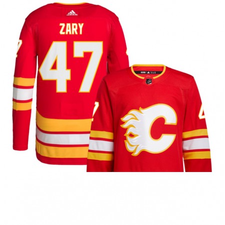 Men's Calgary Flames #47 Connor Zary Red Stitched Jersey