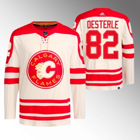 Men's Calgary Flames #82 Jordan Oesterle 2023 Cream Heritage Classic Primegreen Stitched Jersey