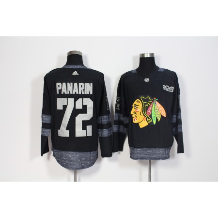 Men's Adidas Chicago Blackhawks #72 Artemi Panarin Black 1917-2017 100th Anniversary Stitched NHL Jersey