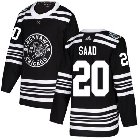 Men's Chicago Blackhawks #20 Brandon Saad Black 2019 Winter Classic Stitched NHL Jersey