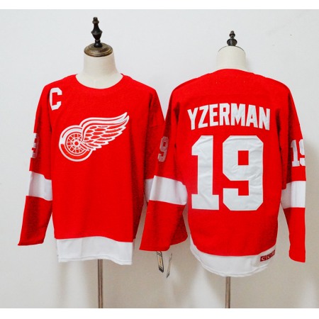 Men's Detroit Red Wings #19 Steve Yzerman Red Throwback CCM Stitched NHL Jersey