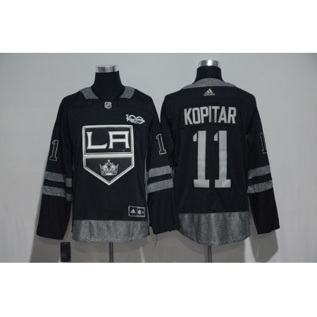 Los Angeles Kings #11 Anze Kopitar Black Men's 1917-2017 100th Anniversary Stitched NHL Jersey