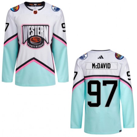 Men's Edmonton Oilers #97 Connor McDavid 2023 White All-Star Game Stitched Jersey