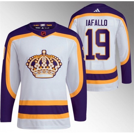 Men's Los Angeles Kings #19 Alex Iafallo White 2022 Reverse Retro Stitched Jersey