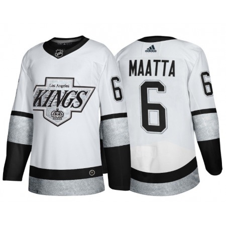 Men's Los Angeles Kings #6 Olli Maatta White Throwback Stitched Jersey