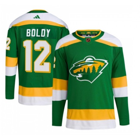 Men's Minnesota Wild #12 Matt Boldy Green 2022-23 Reverse Retro Stitched Jersey