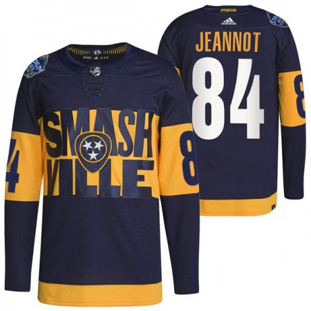 Men's Nashville Predators #84 Tanner Jeannot 2022 Navy Stadium Series Breakaway Player Stitched Jersey