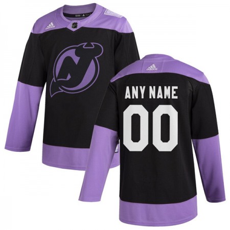 Men's New Jersey Devils Adidas Black Hockey Fights Cancer Custom Practice NHL Stitched Jersey