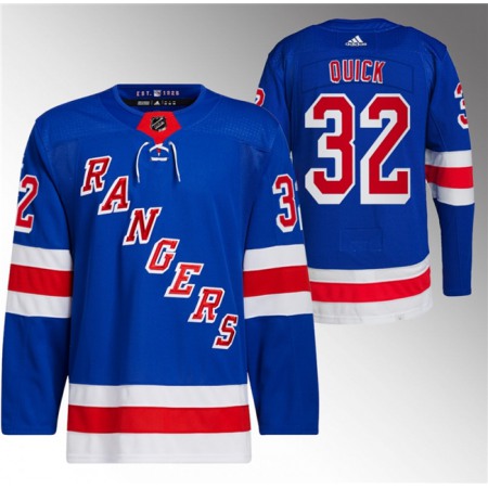 Men's New York Rangers #32 Jonathan Quick Royal Stitched Jersey