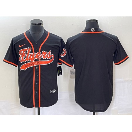 Men's Philadelphia Flyers Blank Black Cool Base Stitched Baseball Jersey