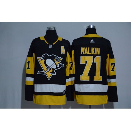 Men's Pittsburgh Penguins #71 Evgeni Malkin Black Adidas Stitched NHL Jersey