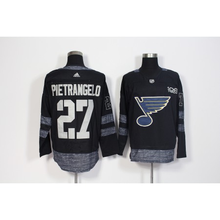 Men's Adidas St. Louis Blues #27 Alex Pietrangelo Black 1917-2017 100th Anniversary Stitched NHL Jersey