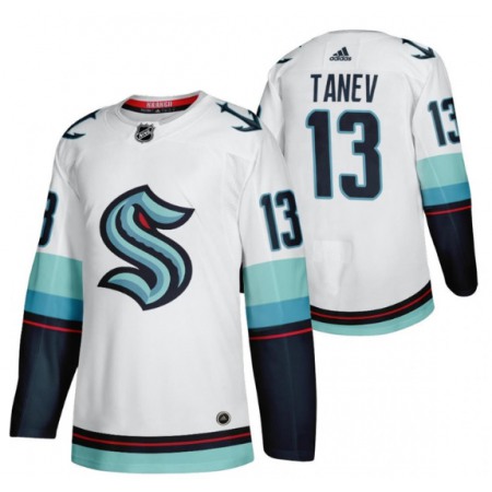 Men's Seattle Kraken #13 Brandon Tanev White Stitched Jersey