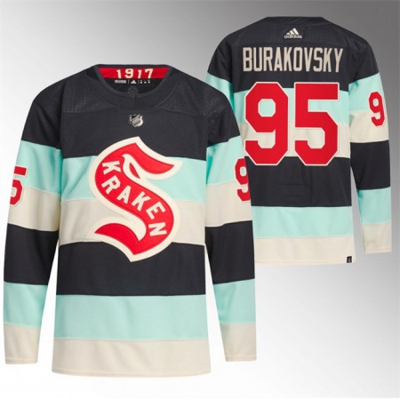 Men's Seattle Kraken #95 Andre Burakovsky 2024 Deep Sea Blue Winter Classic Stitched Jersey