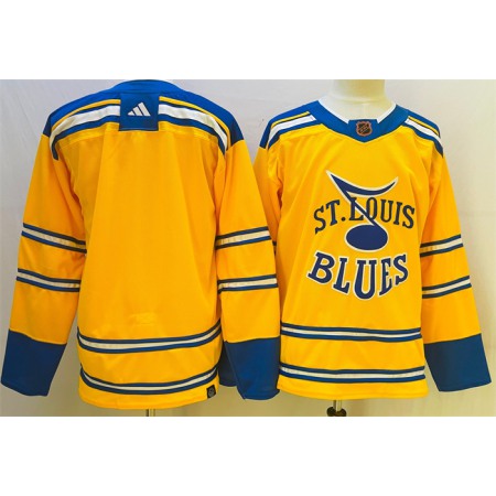 Men's St. Louis Blues Blank Yellow 2022-23 Reverse Retro Stitched Jersey