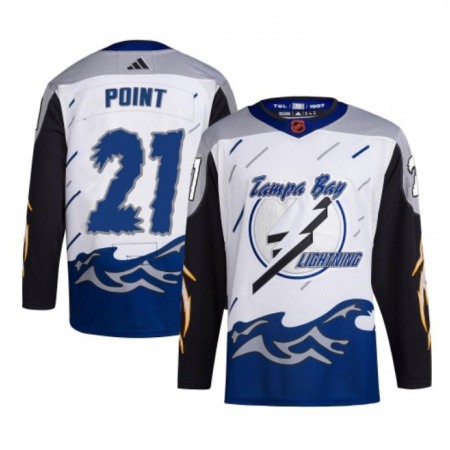 Men's Tampa Bay Lightning #21 Brayden Point White 2022-23 Reverse Retro Stitched Jersey