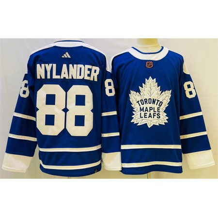 Men's Toronto Maple Leafs #88 William Nylander Blue 2022-23 Reverse Retro Stitched Jersey